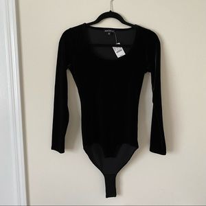 NWT JCrew Black Velvet Bodysuit